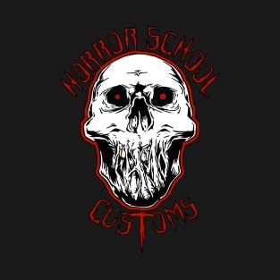 Horror School Customs Logo WHITE T-Shirt