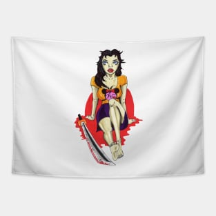 Kawaii Katana Girl Tapestry