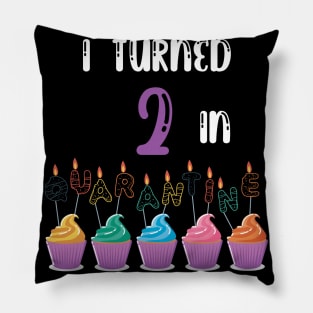 I Turned 2 In Quarantine funny birthday idea T-shirt Pillow