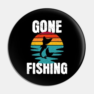 Gone Fishing Mermaid Sunset Pin