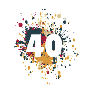 Number 40th Color Splash T-Shirt