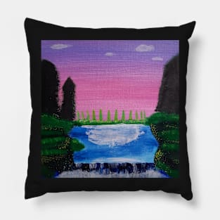 Relaxing waterfall landscape - beautiful Pillow