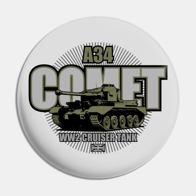 A34 Comet Tank Pin by TCP