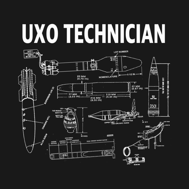 UXO Technician, pubs t-shirt by The Blue Deck