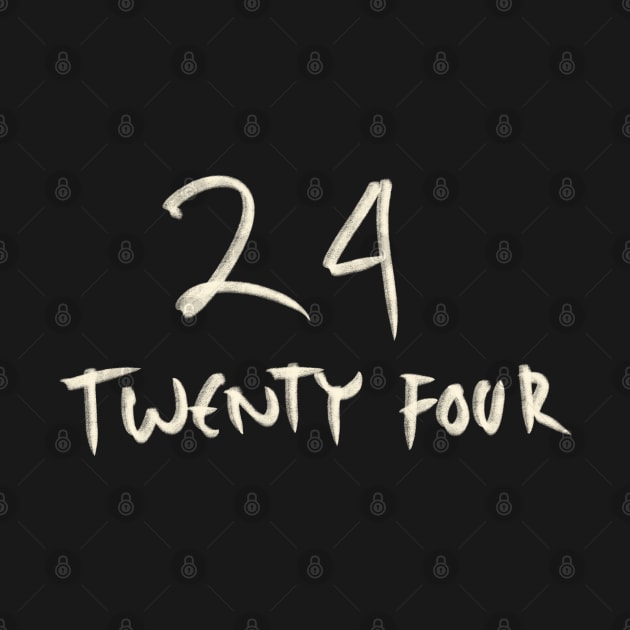 Hand Drawn Letter Number 24 Twenty Four by Saestu Mbathi