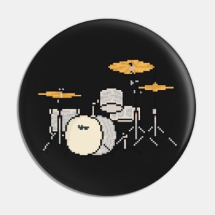 Pixel Silver Drum Set Pin