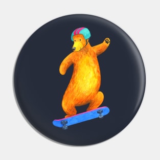 Skateboarder Bear Pin