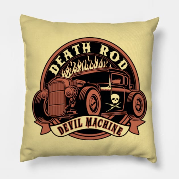 Death Rod (Vintage) Pillow by CosmicAngerDesign