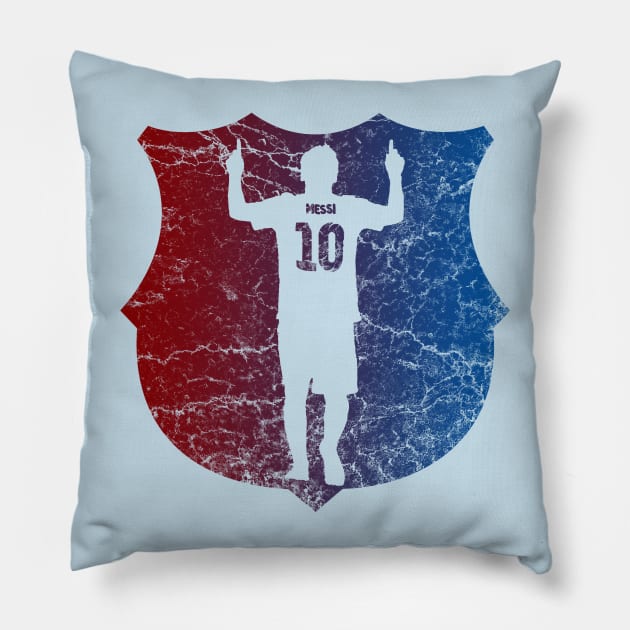 Messi (Barcelona Colors) Pillow by paulponte