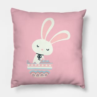 Pastel pink and blue rabbit in egg shell, blue, pink, pastel, egg,eggshell,easter,spring, Pillow