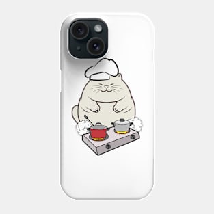 Funny sumo cat is a chef Phone Case