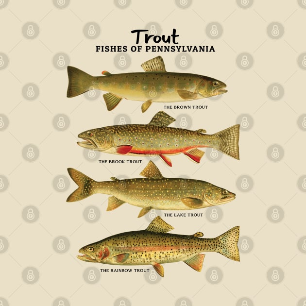 Trout Fishes of Pennsylvania by KewaleeTee