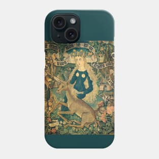 WILD LADY AND UNICORN Orange Green Floral Crowns,Animals Phone Case