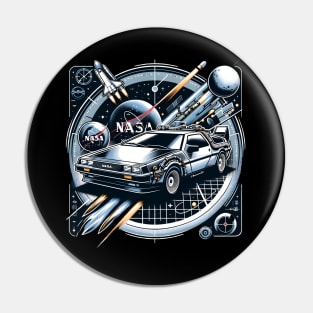 Back to Nasa Delorean Pin