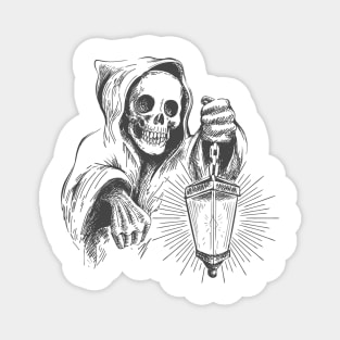 Death in a Hood with Lantern. Magnet