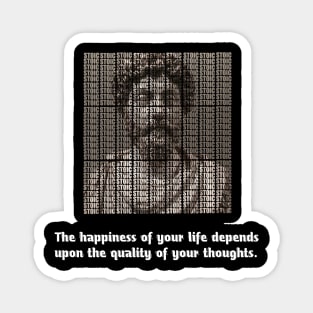 Stoic Marcus Aurelius With Quote About Happiness Magnet