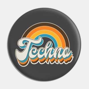 Techno Rave Music Retro EDM Vintage Style Pin