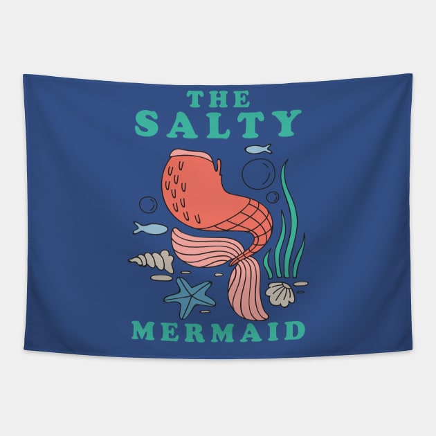 the salty mermaid vintage Tapestry by GosokanKelambu
