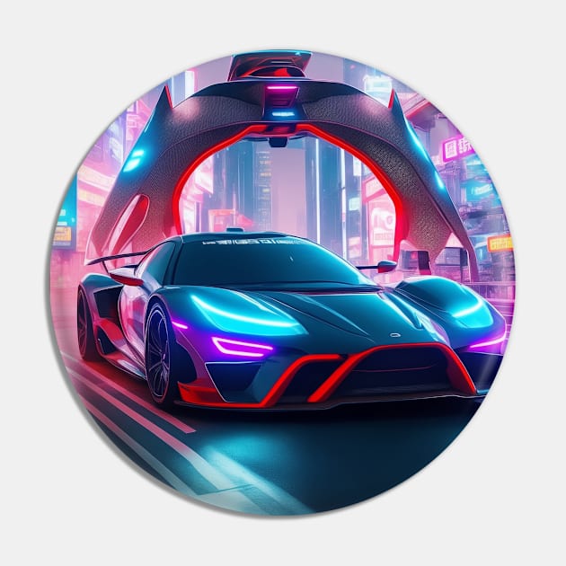 Dark Neon Sports Car in Asian Neon City Pin by star trek fanart and more