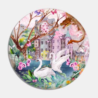 Sakura Swans Pin