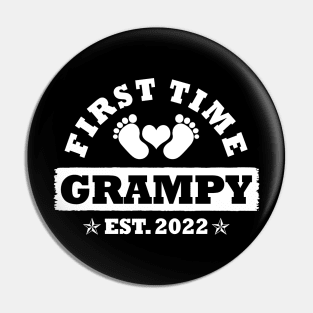 First Time Grampy Est 2022 Funny Father's Day Gift Pin