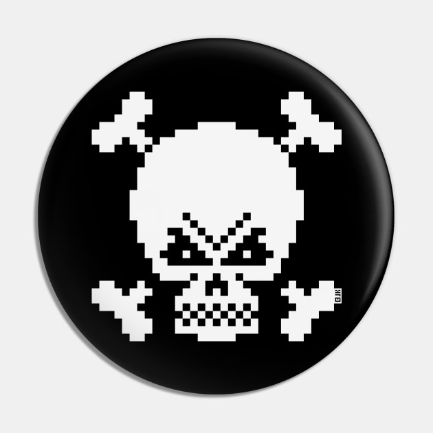 Skull And Crossbones Small (Pixel Art / Jolly Roger / White) Baby One-Piece  by MrFaulbaum