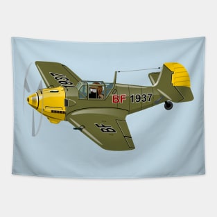 Cartoon Retro Fighter Plane Tapestry