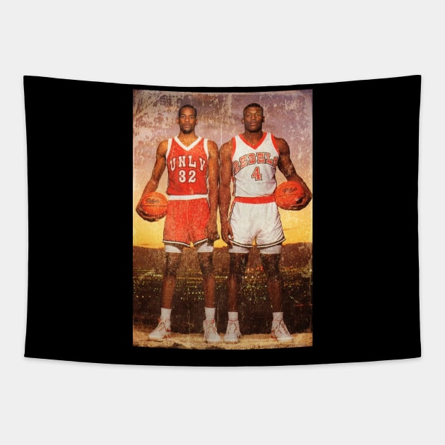 Stacey Augmon and Larry Johnson 1991 Tapestry by AxLSTORE