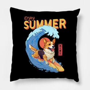 Corgi Enjoy Summer Pillow