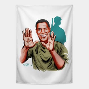 Denzel Washington - An illustration by Paul Cemmick Tapestry