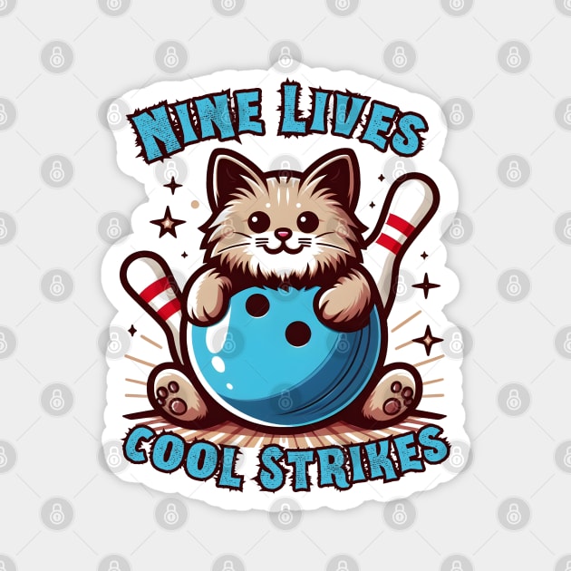 Bowling cat Magnet by Japanese Fever