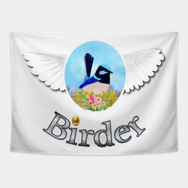 Birder, Bird Lover Tapestry by KC Morcom aka KCM Gems n Bling aka KCM Inspirations