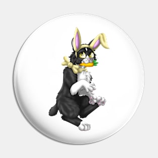 Bobtail BunnyCat: Tuxedo Bicolor (Yellow) Pin