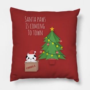 'Santa Paws Is Coming To Town' Pillow