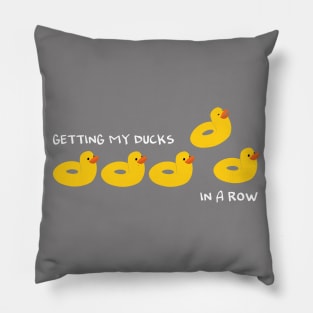 Ducks In A Row Pillow