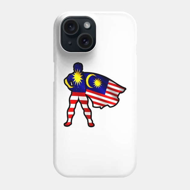 Malaysian Hero Wearing Cape of Malaysia Flag Proud To Be Malaysian Team Phone Case by Mochabonk