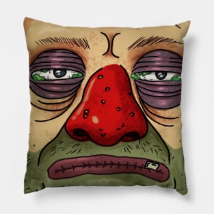 Old retired unhappy clown Pillow