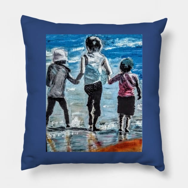 Seaside splash Pillow by Joni57