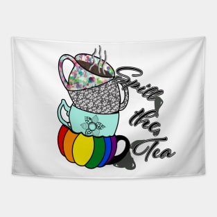 Spill the Tea-Style 2-Tipsy Tea Cups Design Tapestry