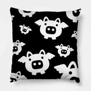 Pig White Pattern Pillow