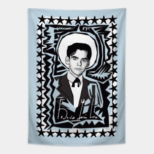 Federico García Lorca in Black and White Tapestry