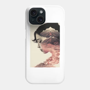 Twilight in the Land of the Rising Sun: A Lovely Ukiyo-e Double Exposure Art Phone Case