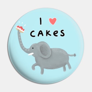 Elephant Loves Cakes Pin
