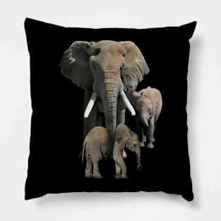 Elephantmama with Babys - Elephant in Africa Pillow