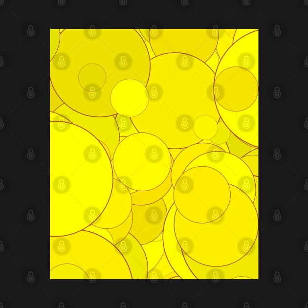 Bright Yellow Overlapping Circles Random Pattern by strangelyhandsome