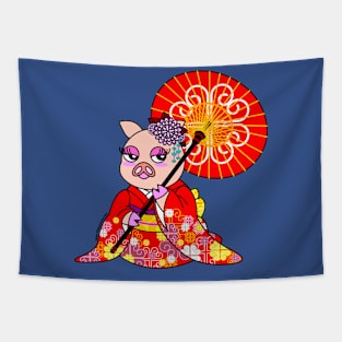 CHERRY BLOSSOM: LADY PIG Tapestry