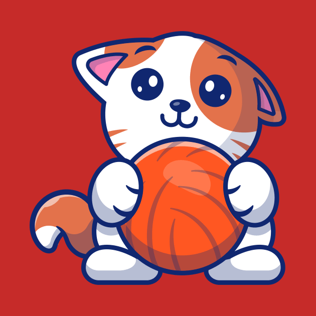 Cute Cat Playing Ball Cartoon (5) by Catalyst Labs