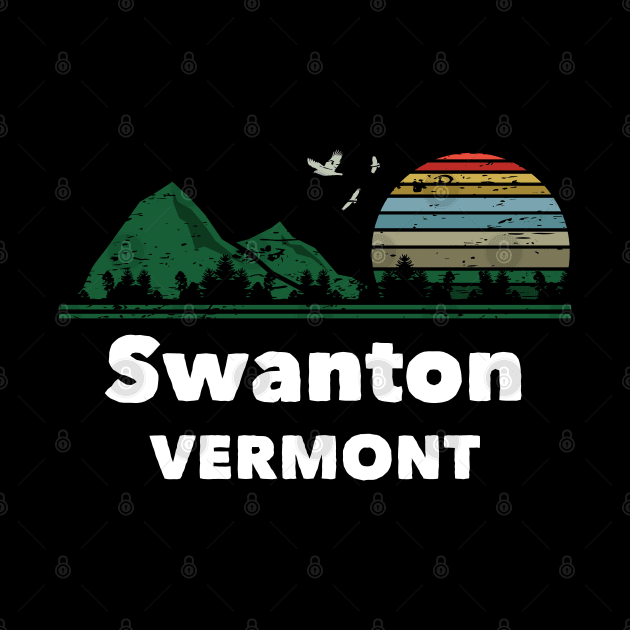 Mountain Sunset Flying Birds Outdoor Swanton Vermont by greenrepublicmerch