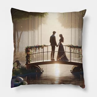 Amour sur le pont de bonheur Pillow