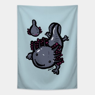 Black axolotls family Tapestry